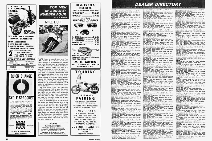 Advertisement | Cycle World | JULY 1962