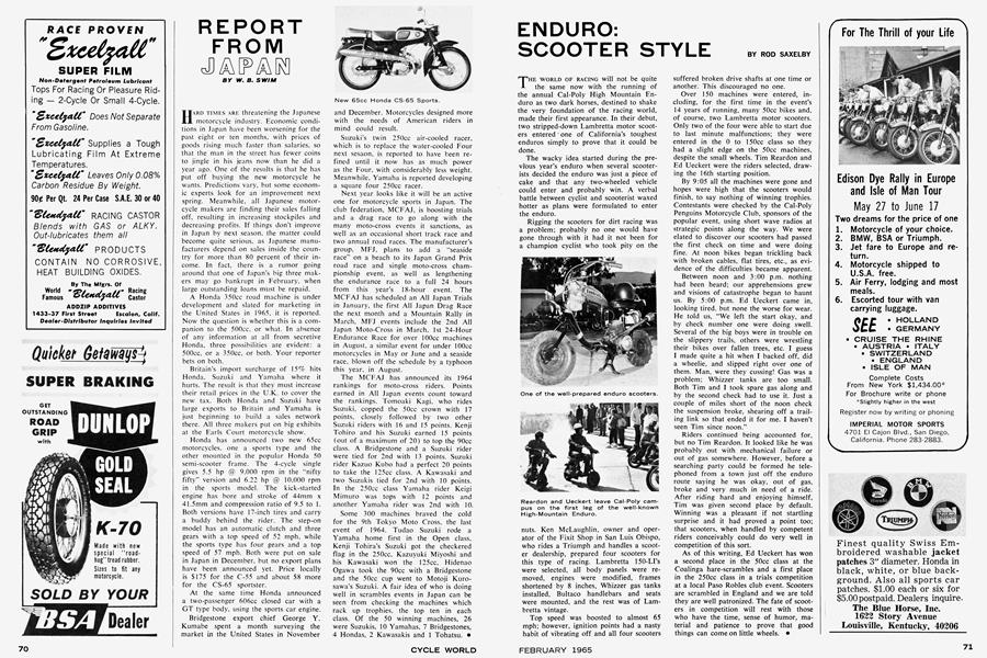 Report From Japan | Cycle World | FEBRUARY 1965