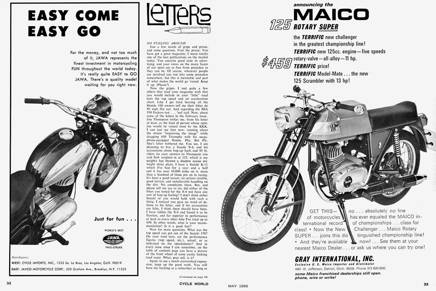 Gray Interna Tional,inc.: Maico | Cycle World | MAY 1966