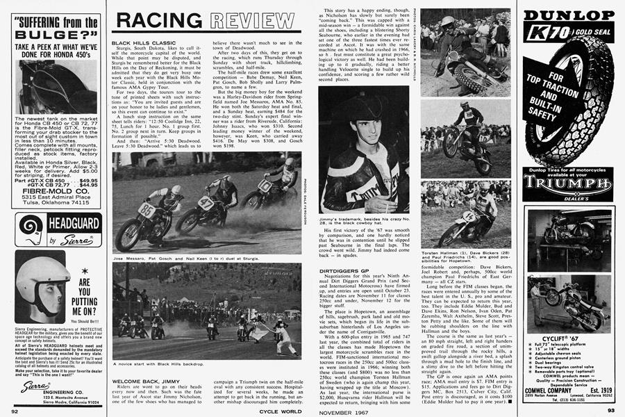 Racing Review | Cycle World | NOVEMBER 1967