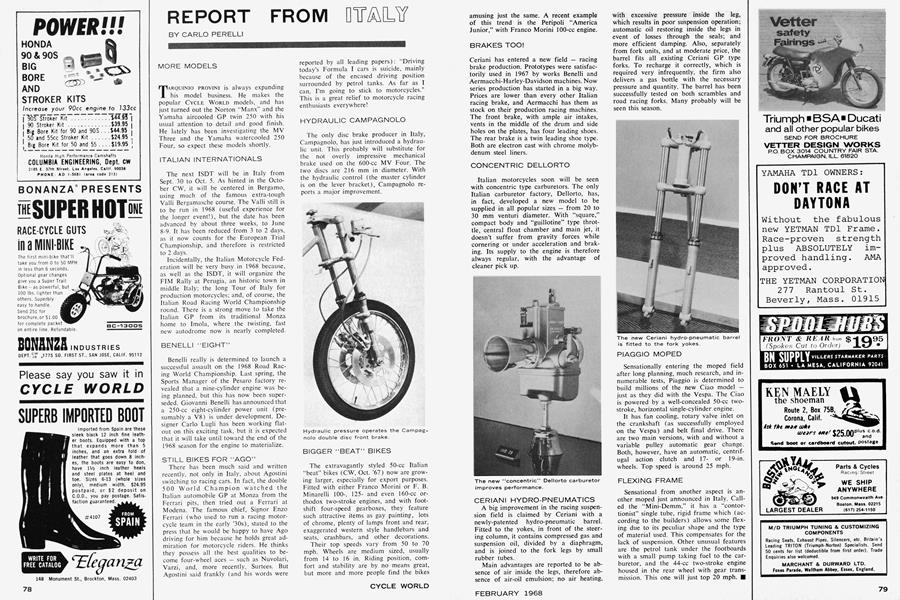 Report From Italy | Cycle World | FEBRUARY 1968