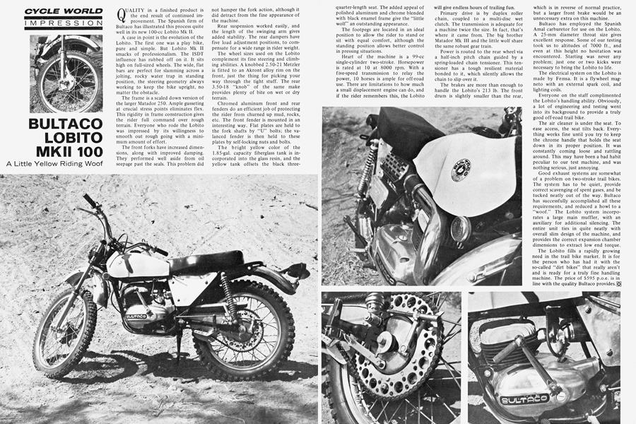 Bultaco Lobito Mkii 100 Cycle World January 1970