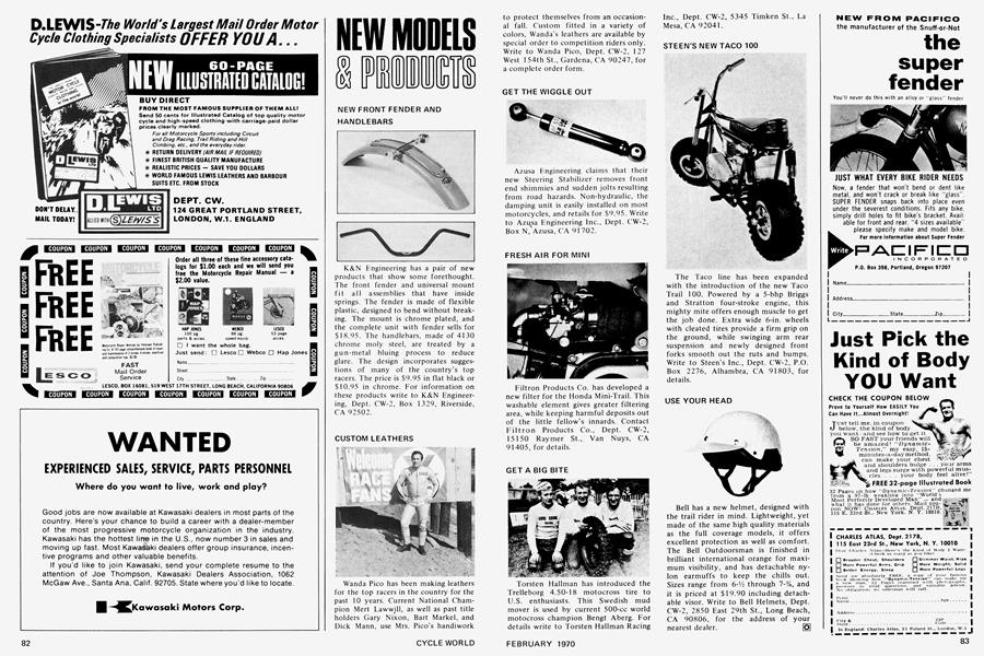 New Models & Products | Cycle World | FEBRUARY 1970