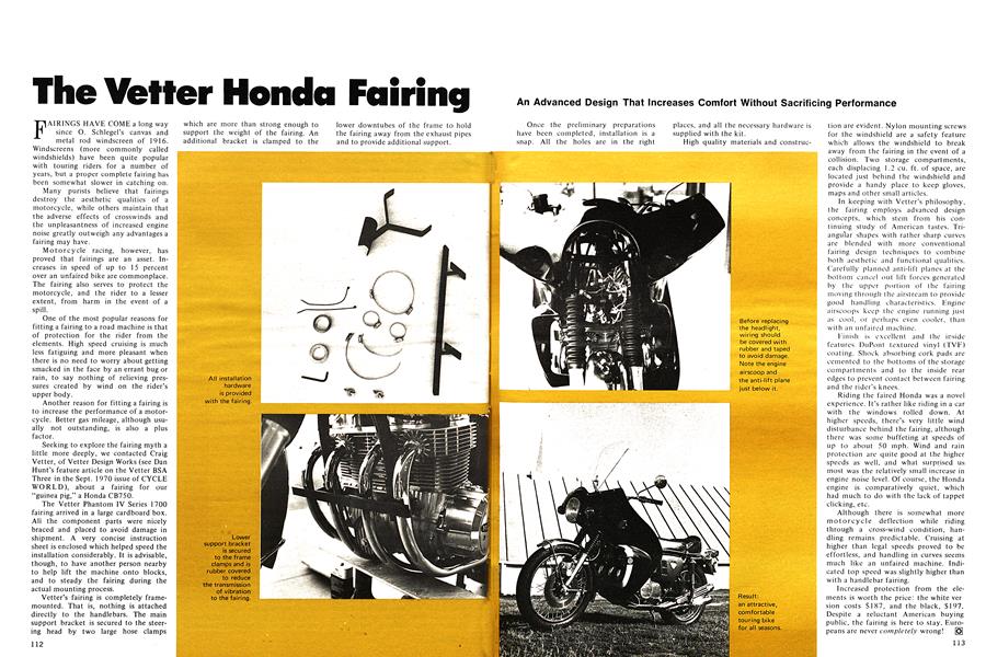 The Vetter Honda Fairing