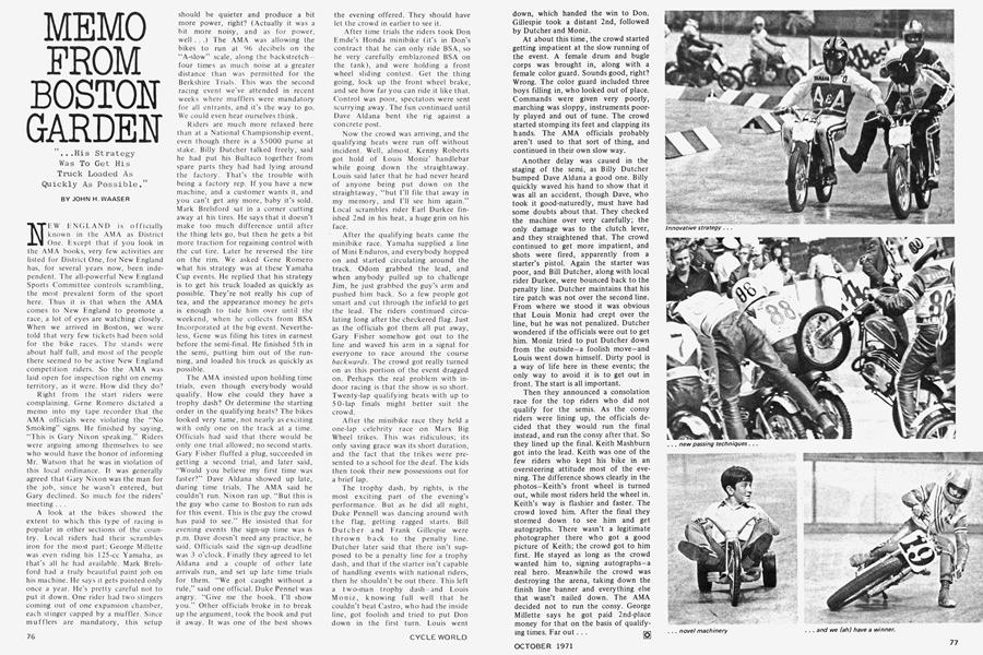 Memo From Boston Garden | Cycle World | OCT 1971