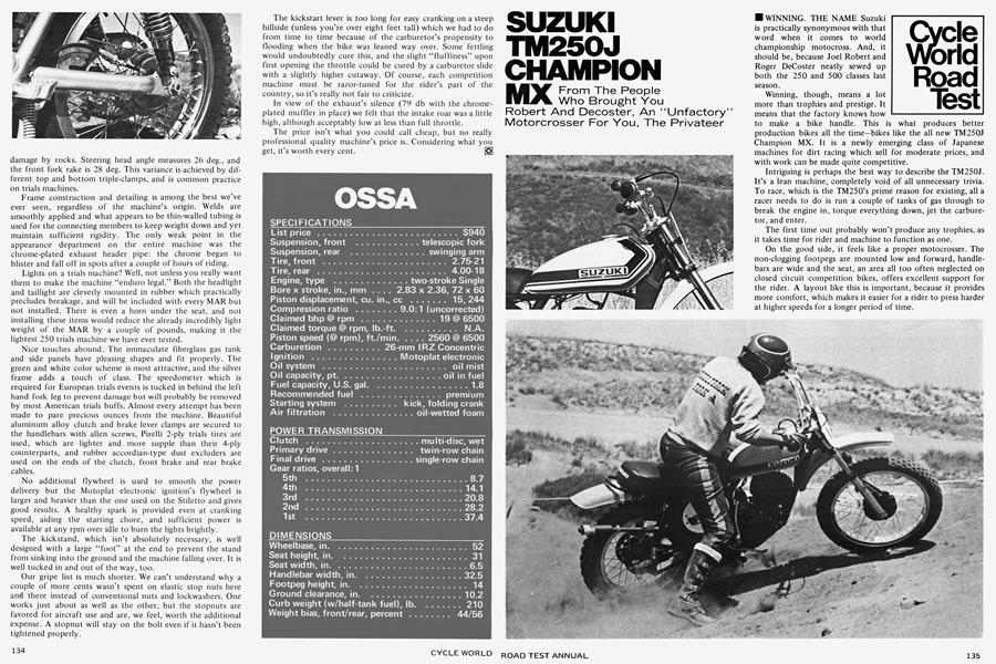 Suzuki Tm250j Champion Mx Cycle World January 1973