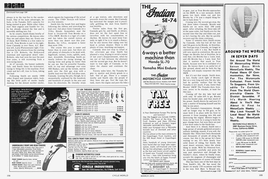 The Indian Motorcycle Company: Indian Se-74 | Cycle World | MAR 1973