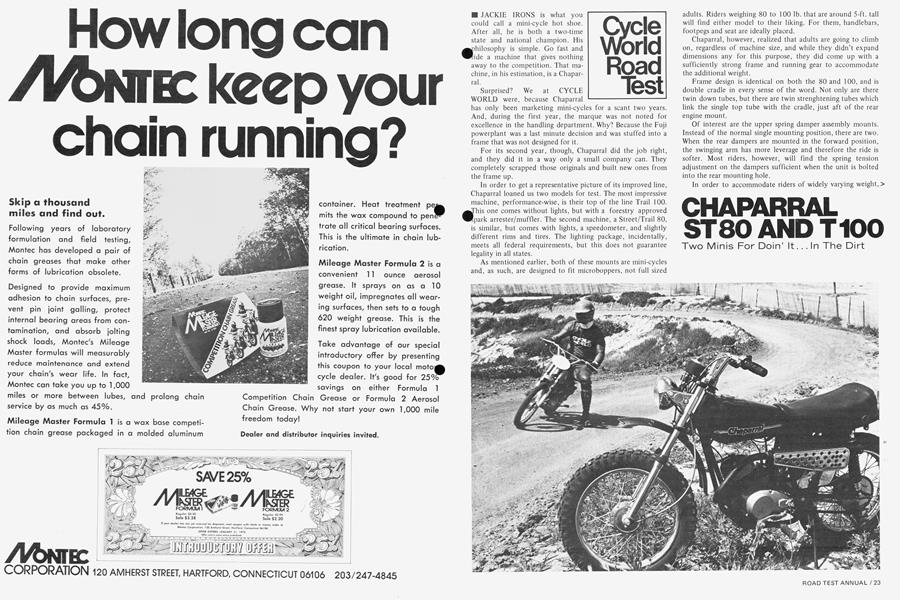 Chaparral St 80 And T100 | Cycle World | JANUARY 1974