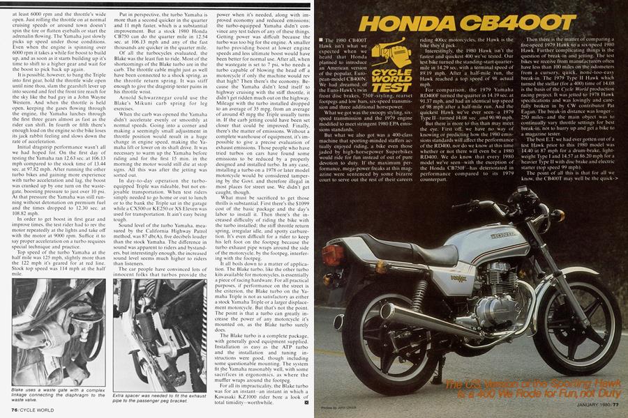 Slang Geit Verslaafde Honda Cb400t | Cycle World | JANUARY 1980