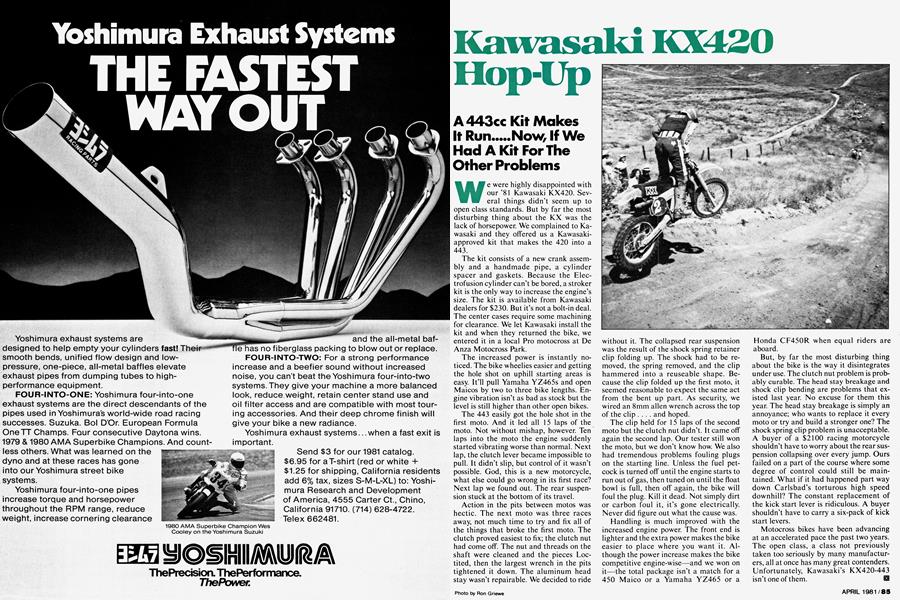 Kawasaki Kx420 Hop-Up