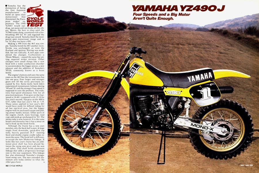 Yamaha Yz490j | Cycle World | MAY 1982