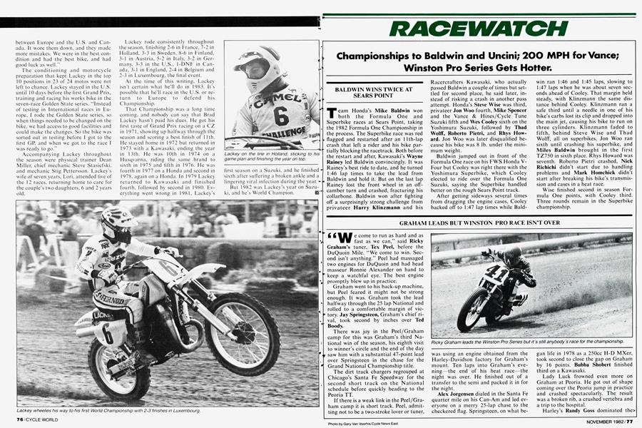 Championships To Baldwin And Uncini; 200 Mph For Vance; Winston Pro Series Gets Hotter.