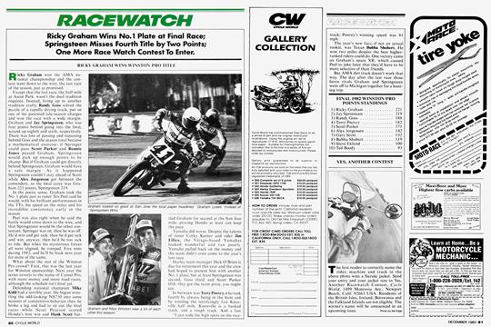 Racewatch, Page: 80 - DECEMBER 1982 | Cycle World