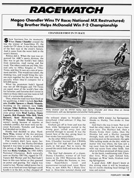 Racewatch, Page: 99 - FEBRUARY 1983 | Cycle World