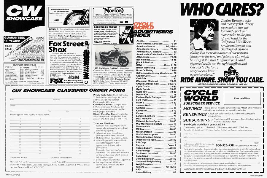 Motorcycle Industry Council, Inc. | Cycle World | JANUARY 1984