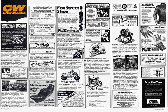Cw Showcase, Page: 78 - DECEMBER 1984 | Cycle World