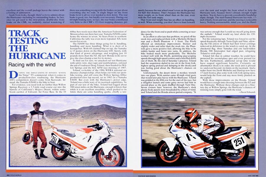 Track Testing the Hurricane | Cycle World | MAY 1987