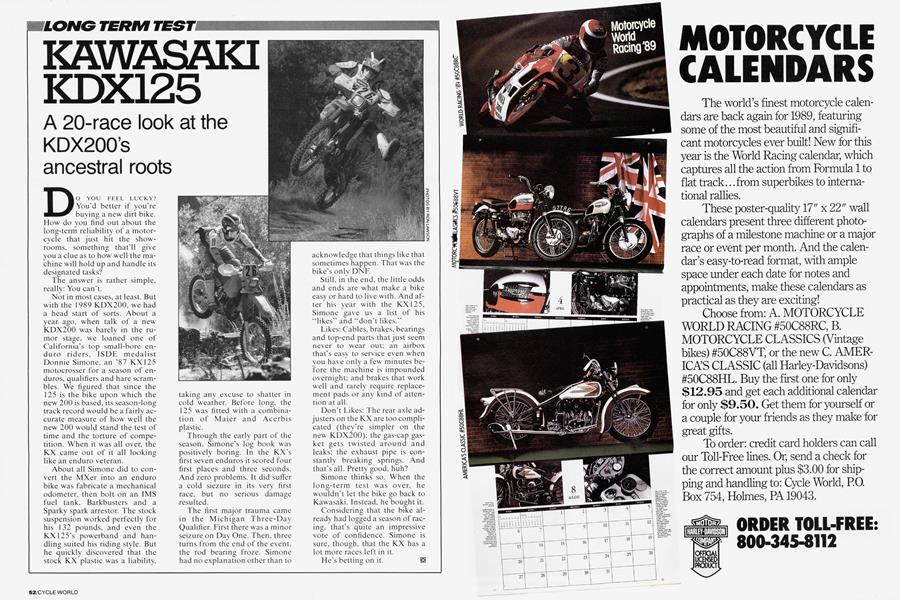 Kawasaki Kdx125 | Cycle World | JANUARY 1989