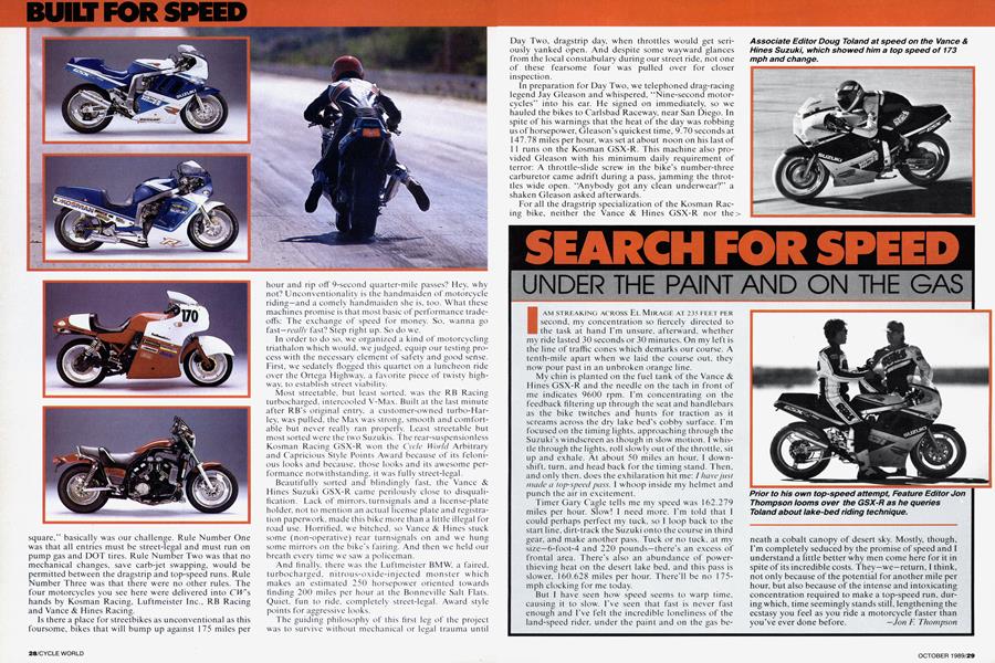 Search For Speed Cycle World OCTOBER 1989