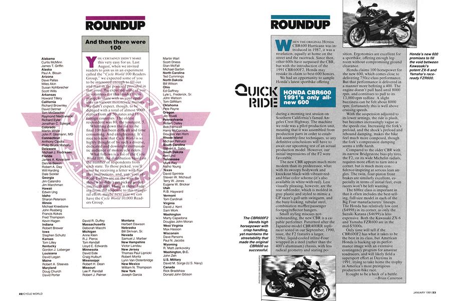 Quick Ride | Cycle World | JANUARY 1991