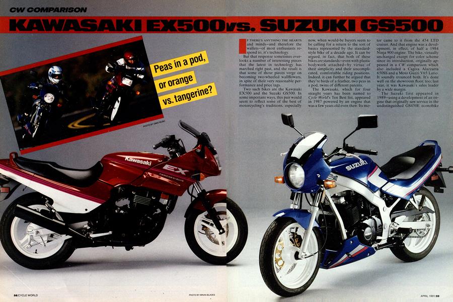 Samarbejde Perfekt software Kawasaki Ex500 Vs. Suzuki Gs500 | Cycle World | APRIL 1991