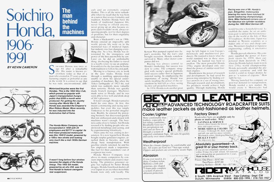 Soichiro Honda, 1906-1991 | Cycle World | NOVEMBER 1991