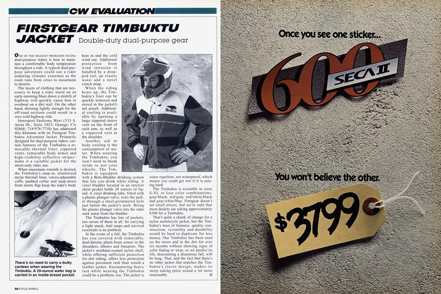 First Gear sold Timbuktu Motorcycle Jacket