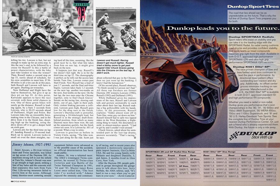 Jimmy Adamo, 1957-1993 | Cycle World | JUNE 1993