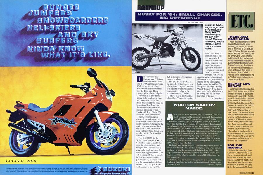 Husky For '94: Small Changes, Big Difference