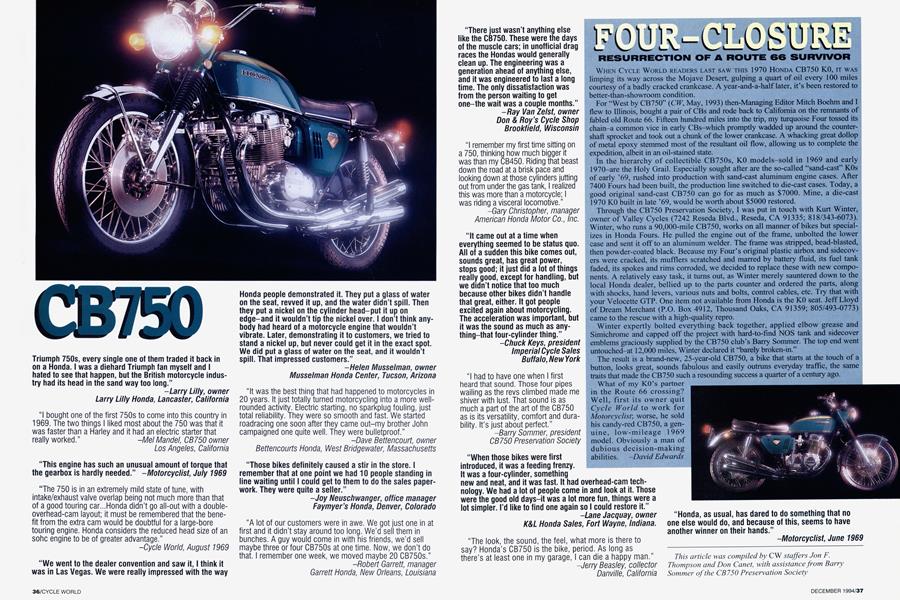 Four-Closure | Cycle World | DECEMBER 1994