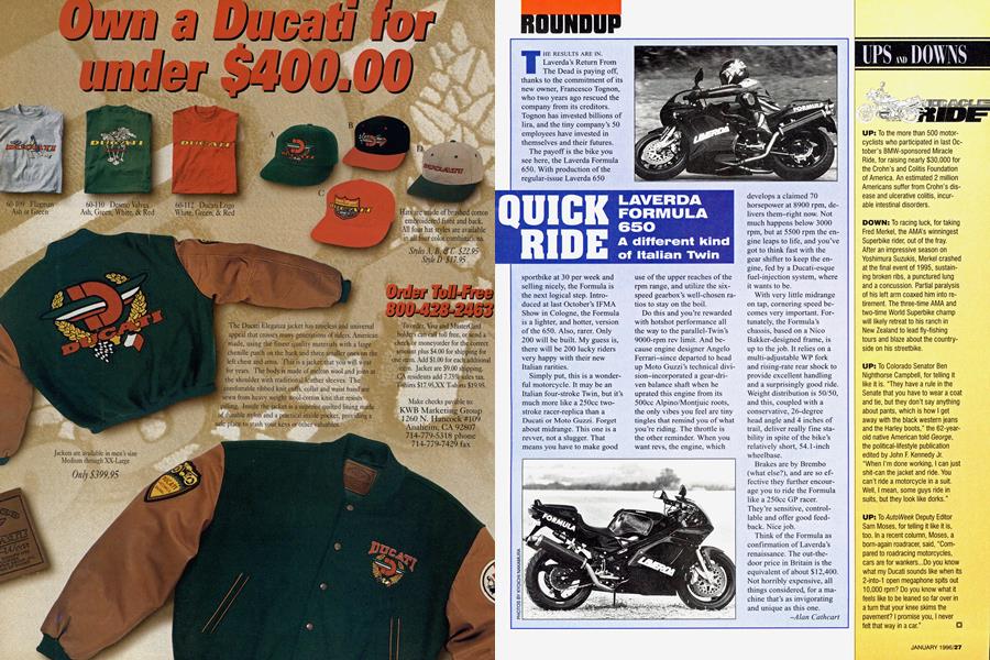 Quick Ride | Cycle World | JANUARY 1996