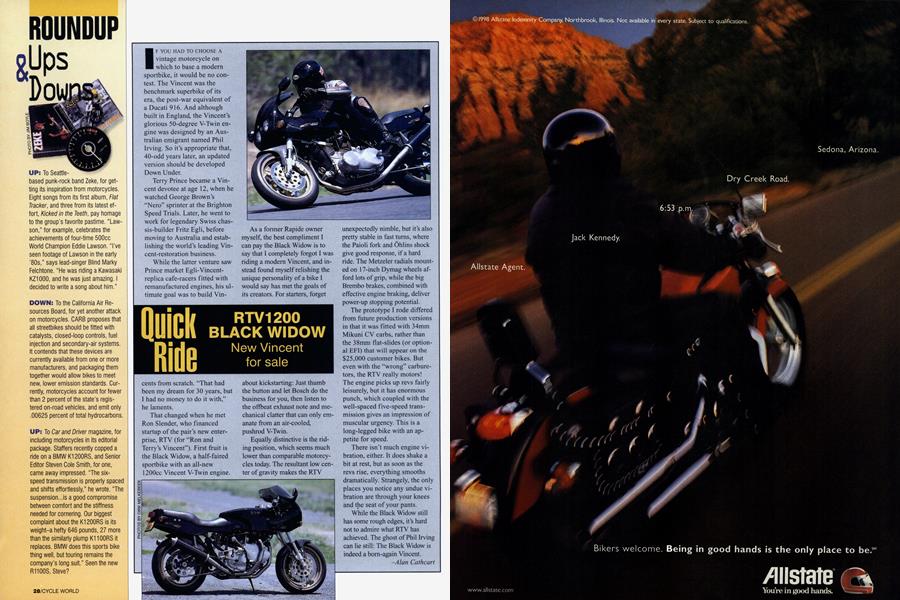 Rtv1200 Black Widow | Cycle World | OCTOBER 1998