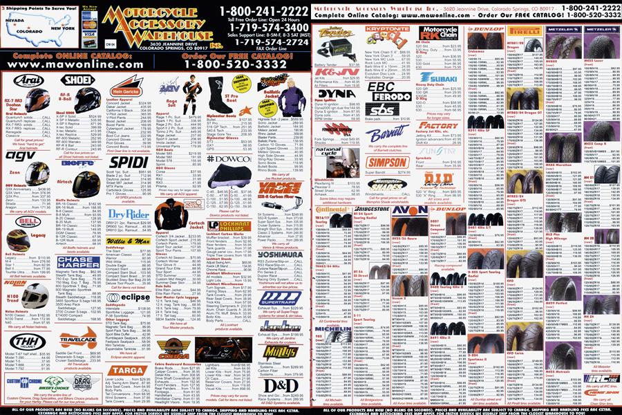 Motorcycle Accessory Warehouse Inc. Cycle World APRIL 2000