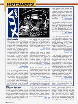 Hotshots, Page: 18 - JULY 2001 | Cycle World