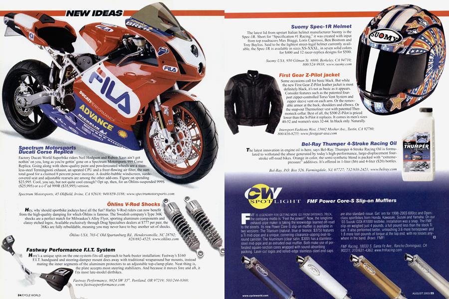 New Ideas | Cycle World | AUGUST 2003