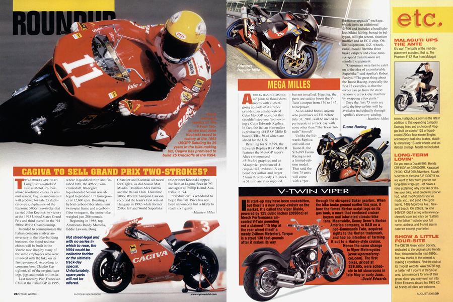 Etc.. | Cycle World | AUGUST 2003