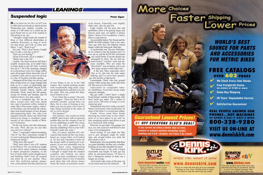 Leanings | Cycle World | DECEMBER 2003