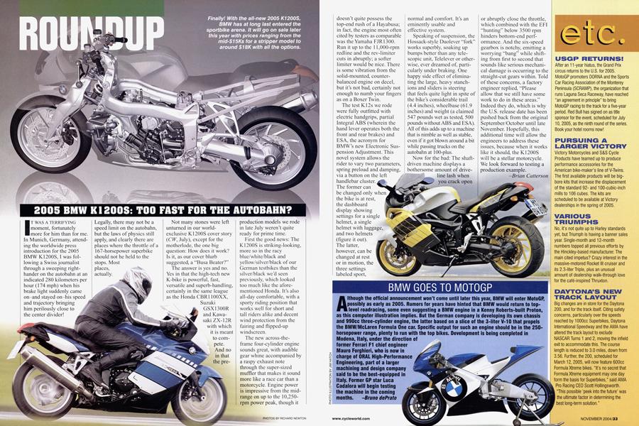 Studiet Kan ikke Indica 2005 Bmw K1200s: Too Fast For the Autobahn? | Cycle World | NOVEMBER 2004