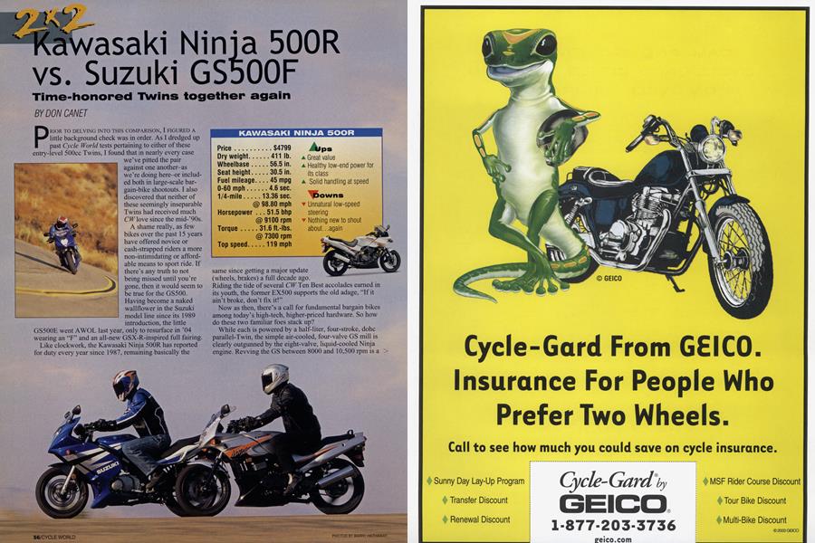 Kawasaki Ninja 500r Vs. Gs500f | Cycle World | NOVEMBER 2004