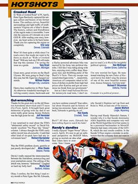 Hotshots, Page: 20 - JUNE 2006 | Cycle World