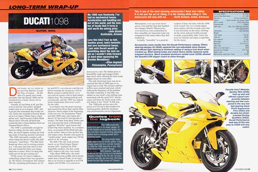 Ducati 1098 | Cycle World | NOVEMBER 2009