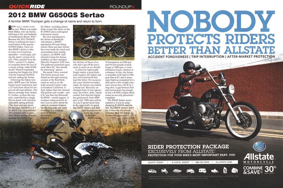 2012 Bmw G650gs Sertao