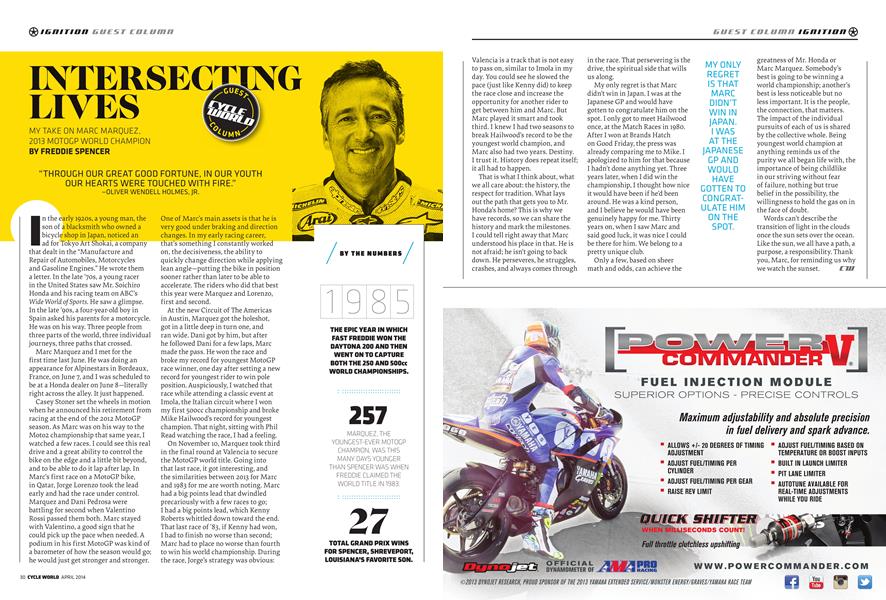 Intersecting Lives | Cycle World | APRIL 2014