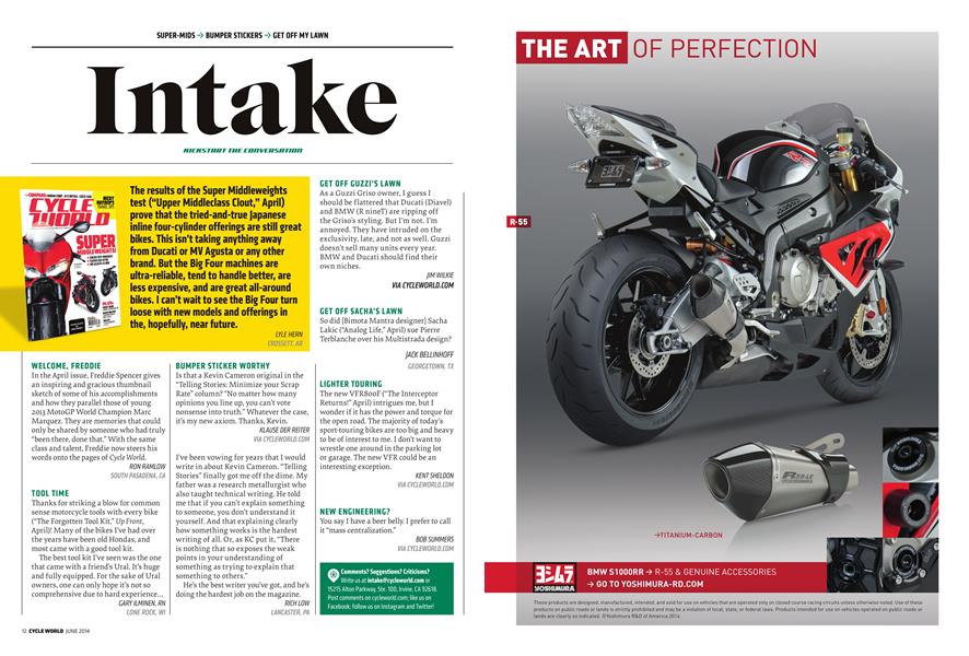 Intake | Cycle World | JUNE 2014