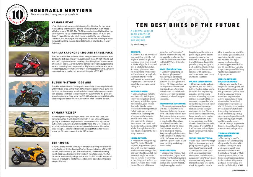 Ten Best Bikes of the Future