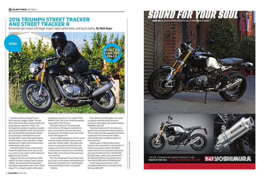 2016 Triumph Street Tracker And Street Tracker R