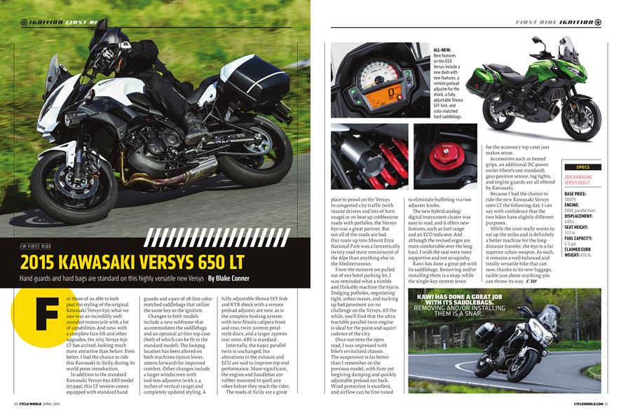 2015 Kawasaki Versys 650 Lt