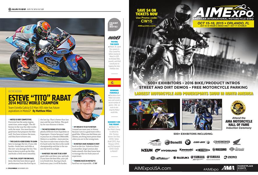 On the Record Esteve “tito” Rabat 2014 Moto2 World Champion