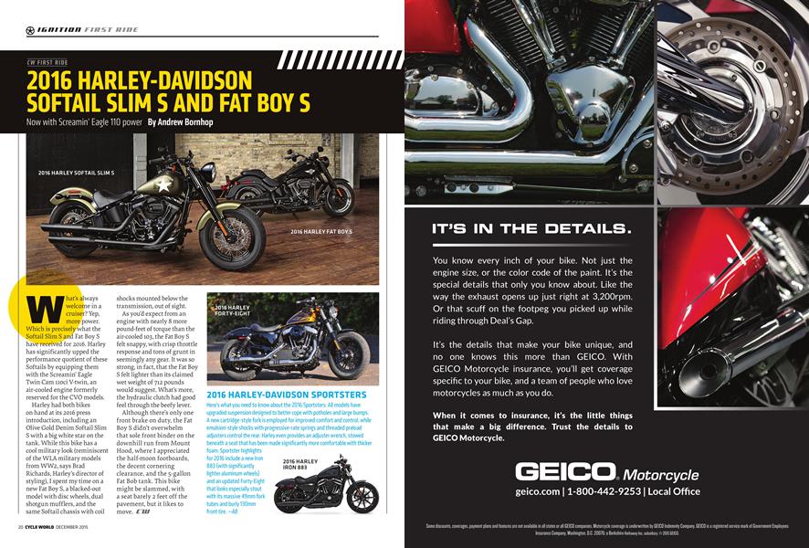2016 Harley-Davidson Softail Slim S And Fat Boy S