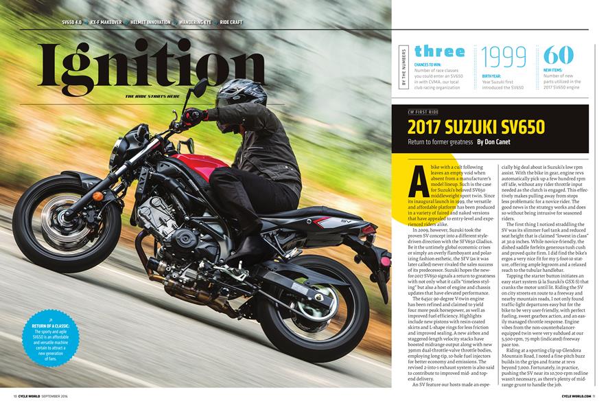 Cw First Ride 2017 Suzuki Sv650